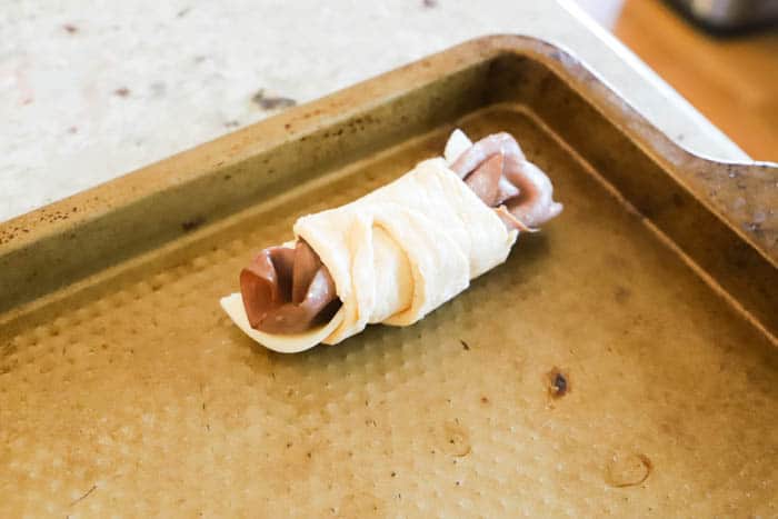 French Dip Crescents rolled and ready to bake