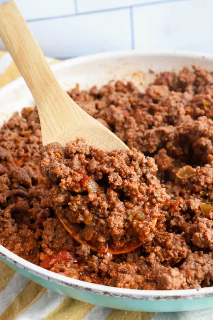 cooking taco meat