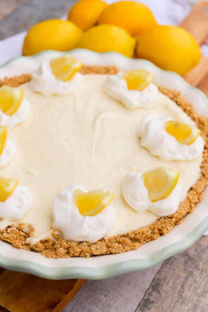 Lemon Pie Recipe in a pie pan