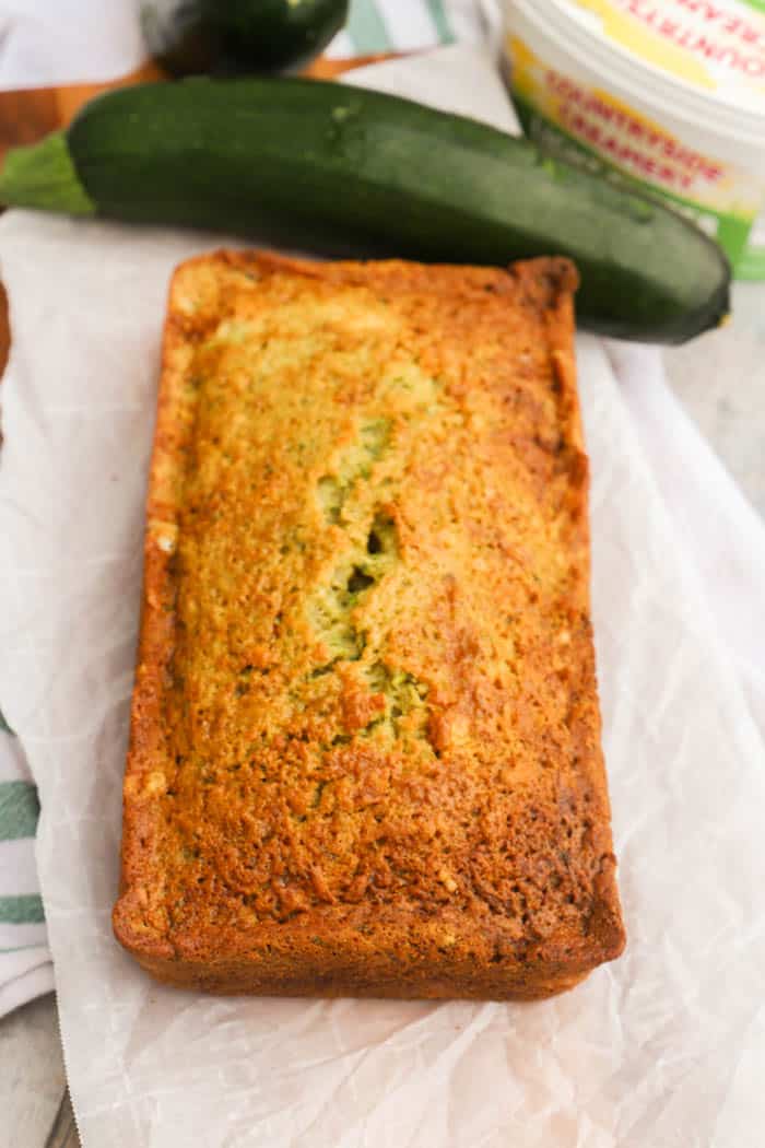 Zucchini Bread served on a serving dish