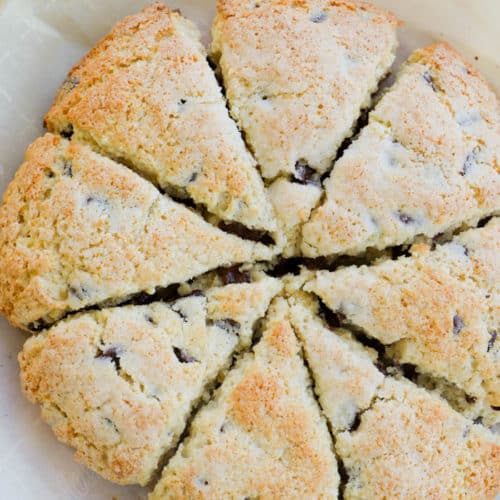 whole Chocolate Chip Scones baked