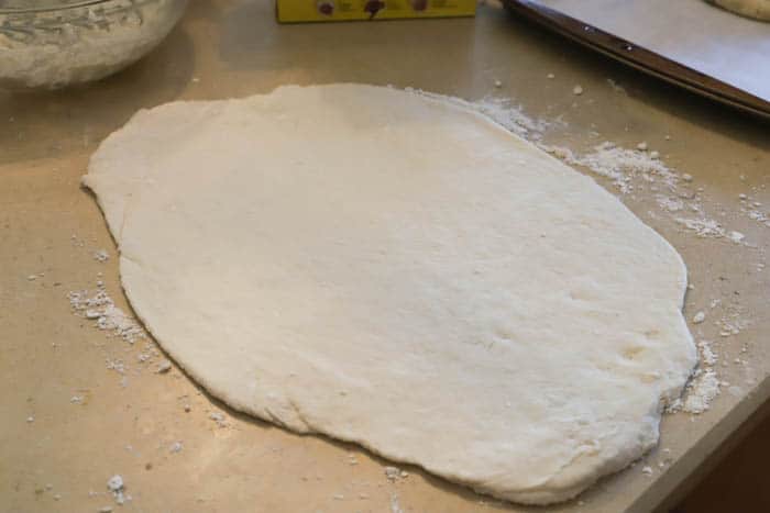 dough placed on the countertop