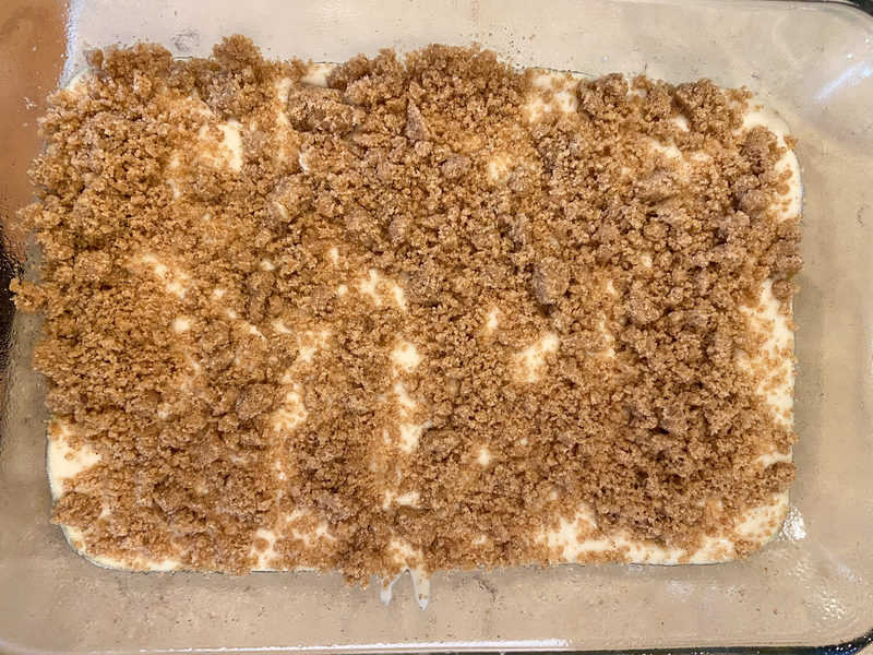 Coffee Cake before baking in dish