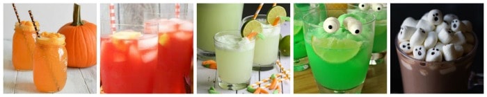 Fun Kid Friendly Halloween Drinks collage 5