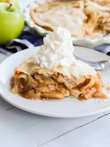 apple pie on a white plate
