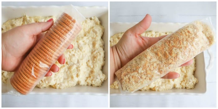 crackers in a sleeve being crushed