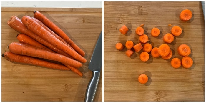 carrot being diced