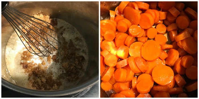 mixing ingredients and placing in carrots