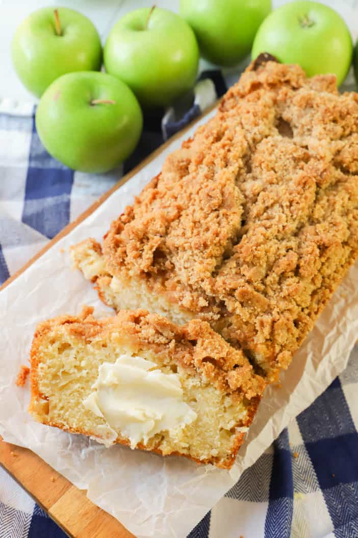 Dutch Apple Pie Bread with butter for serving