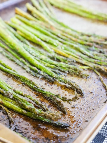 Roasted Asparagus on a baking sheet