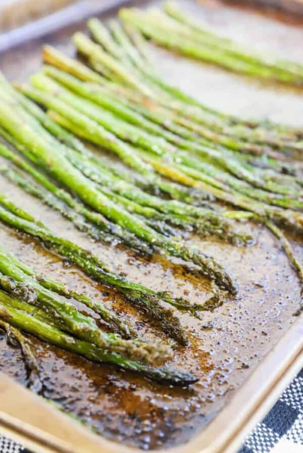 Roasted Asparagus on a baking sheet