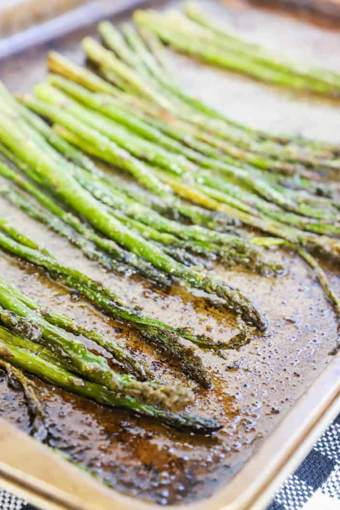 Roasted Asparagus on a baking sheet