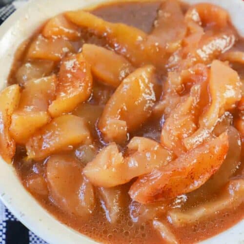 Slow Cooker Fried Apples in a white bowl