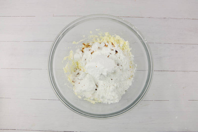 all frosting ingredients in a mixing bowl