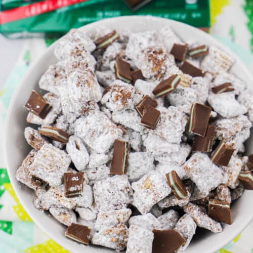 muddy buddies in a white bowl