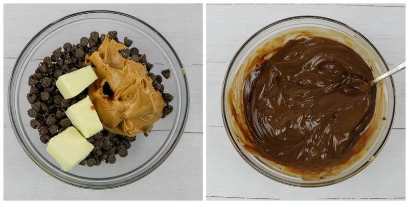chocolate and other ingredients in a bowl and melted
