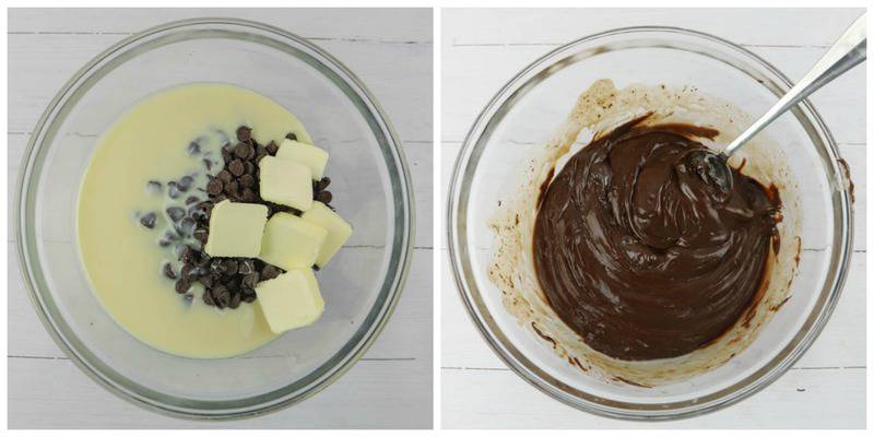 melting ingredients in a clear bowl