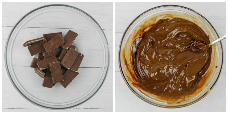 melting chocolate in clear glass bowl