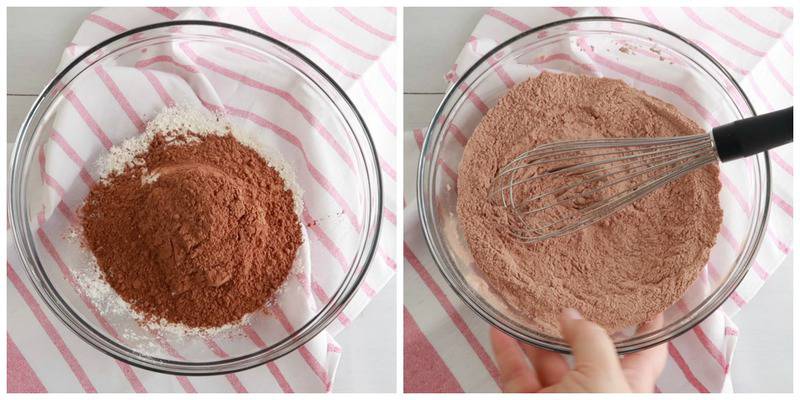 dry ingredients being mixed in bowl