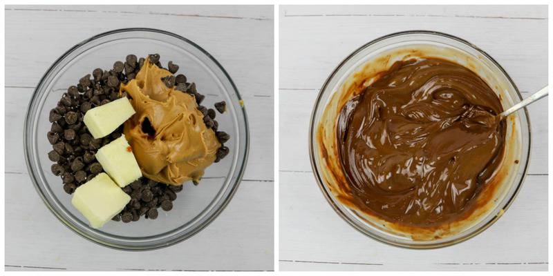 melted chocolate in a clear bowl