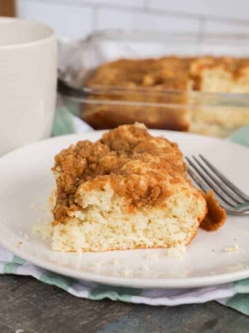 coffee cake recipe on a plate