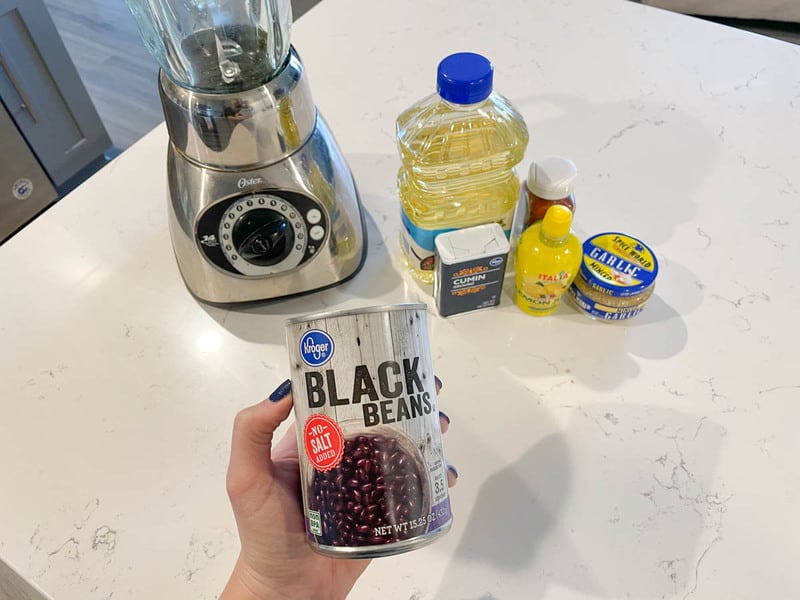 ingredients for black bean hummus