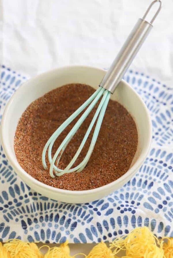 whisking all seasonings together