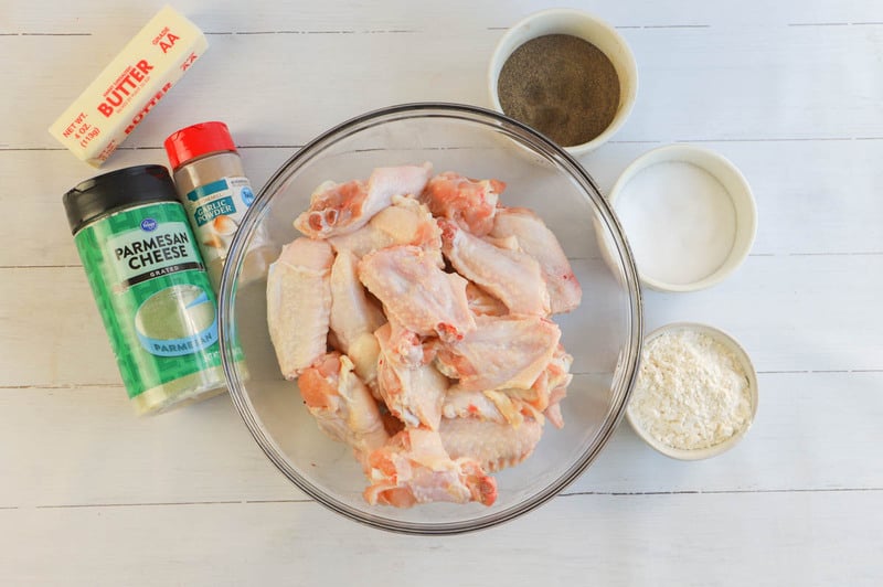 Ingredients for Parmesan Garlic Wings