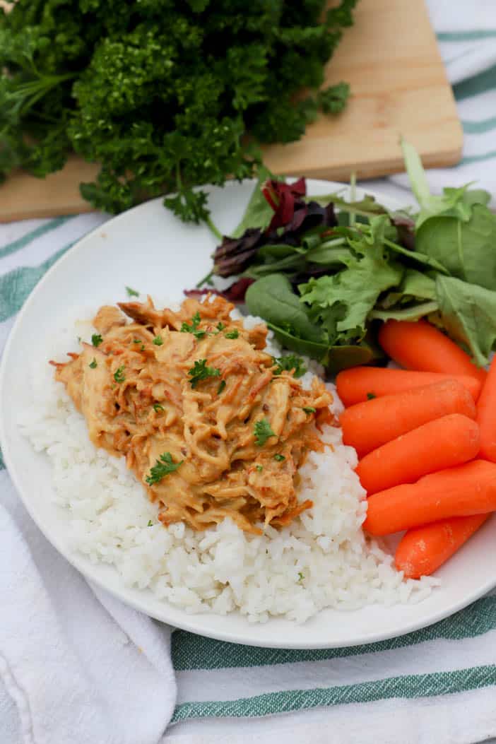 Slow Cooker Honey Mustard Chicken on a plate