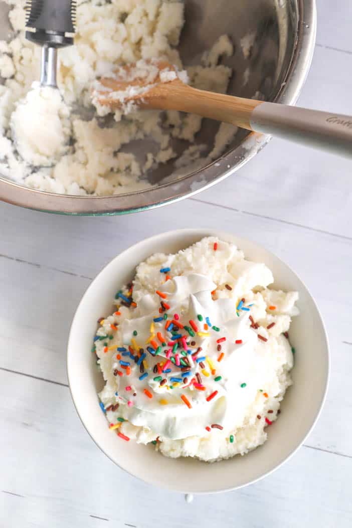 top view of Snow Ice Cream in a bowl