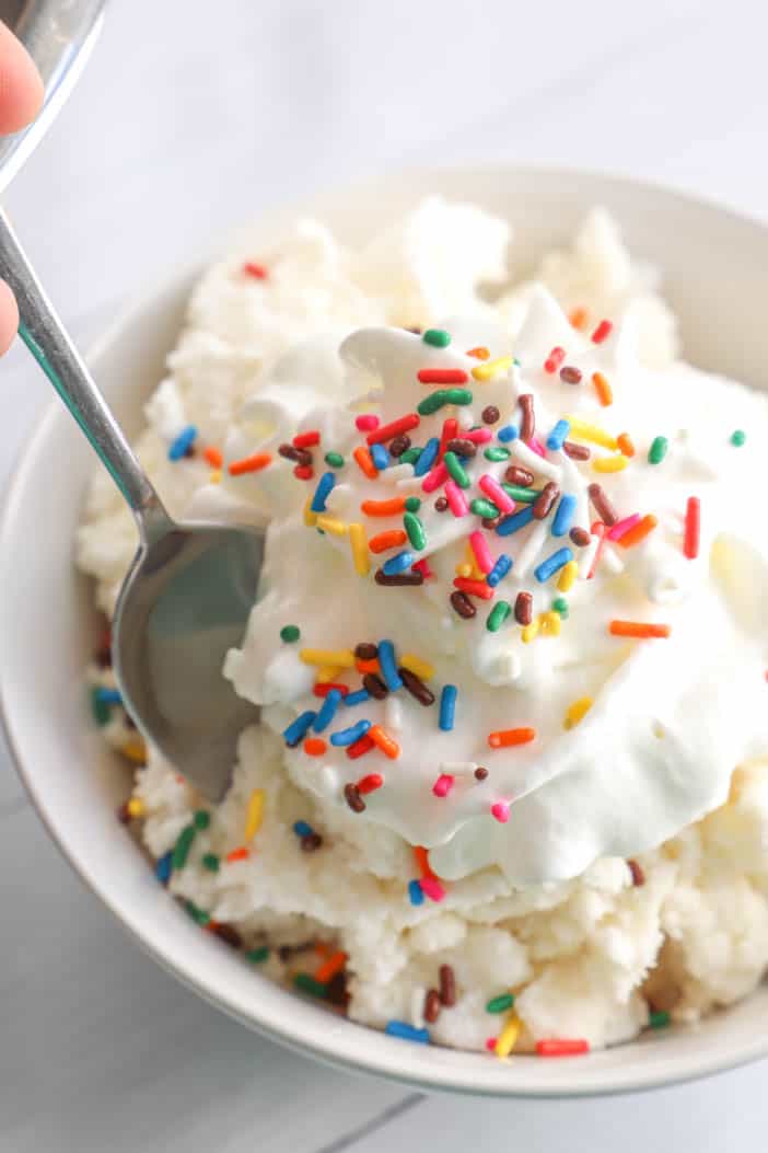 spoon in a bowl with Snow Ice Cream