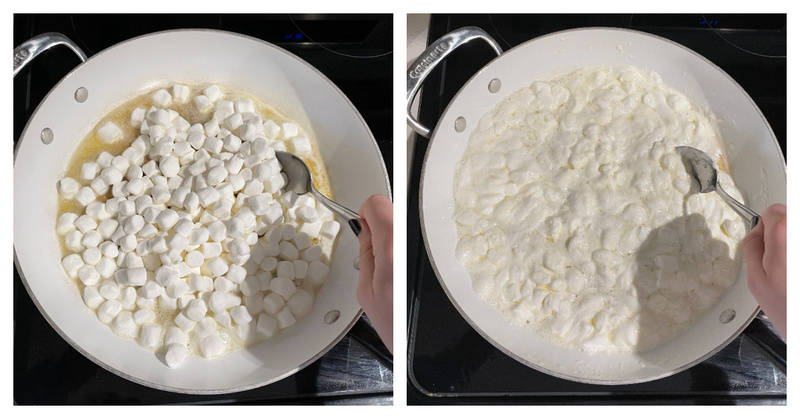 melting marshmallows with butter