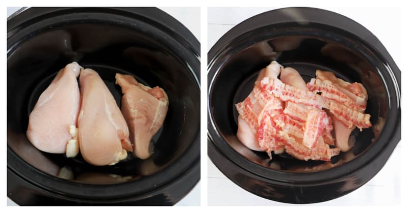 chicken and bacon in the slow cooker