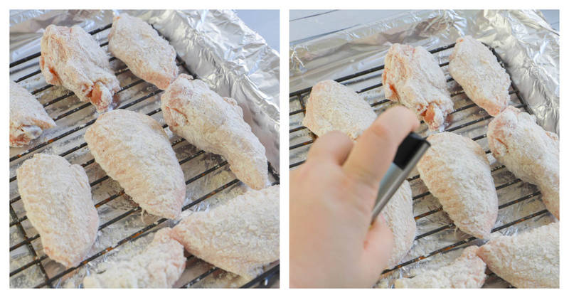 prepared Lemon Pepper wings on backing rack.