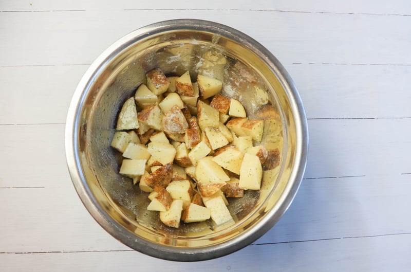 potatoes tossed in seasoning