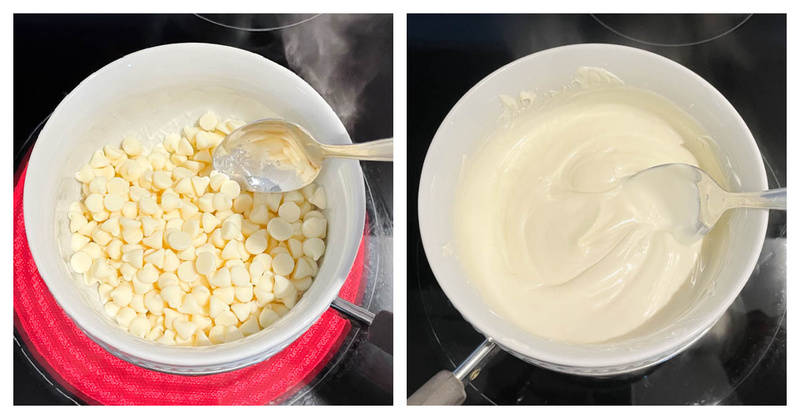 melting white chocolate in double boiler