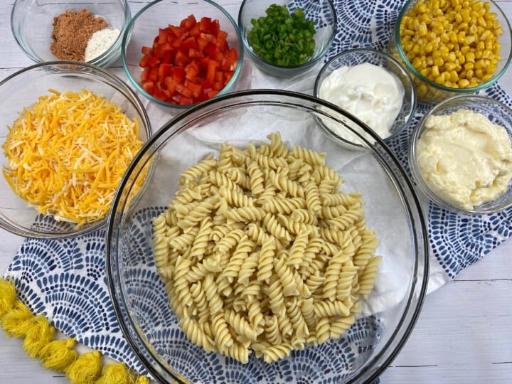 Ingredients for Taco Pasta salad