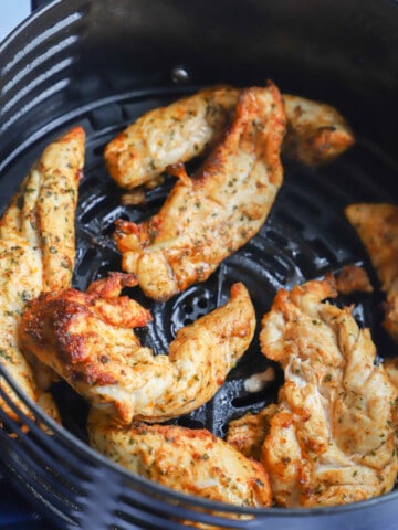 Air Fryer Chicken Tenderloins in the air fryer