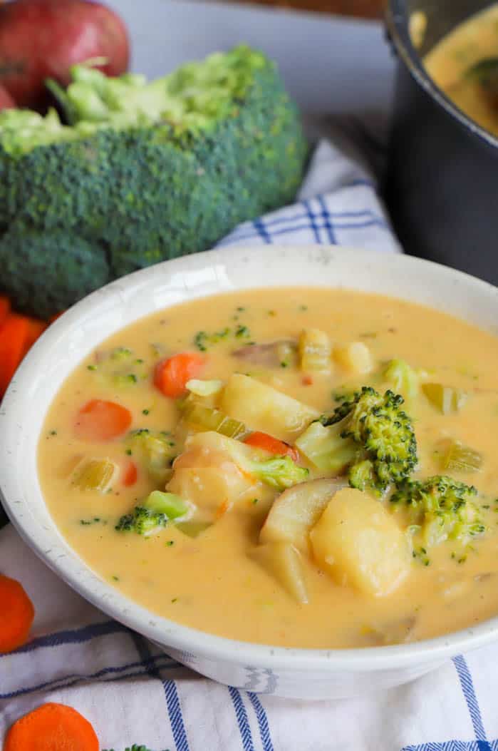 soup in a white bowl