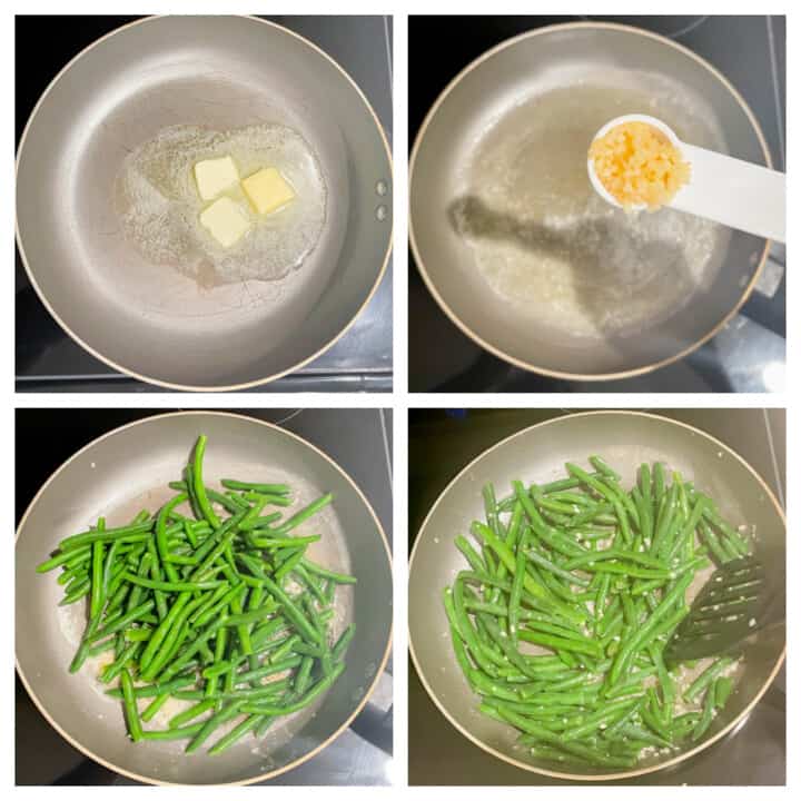 Skillet Green Beans process picture collage