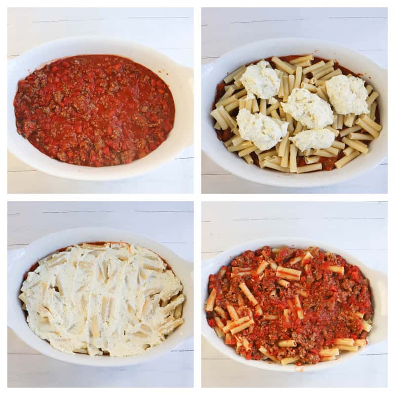 putting together dish laying ingredients