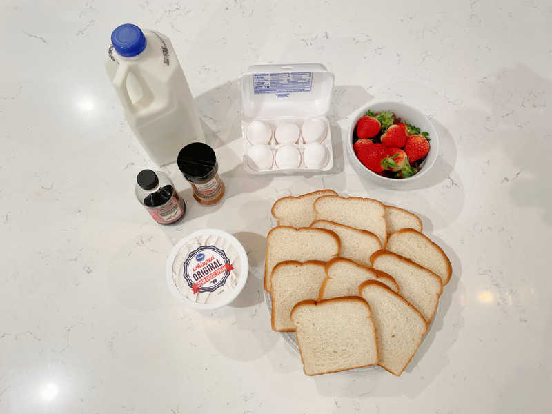 all ingredients for French Toast rollups.