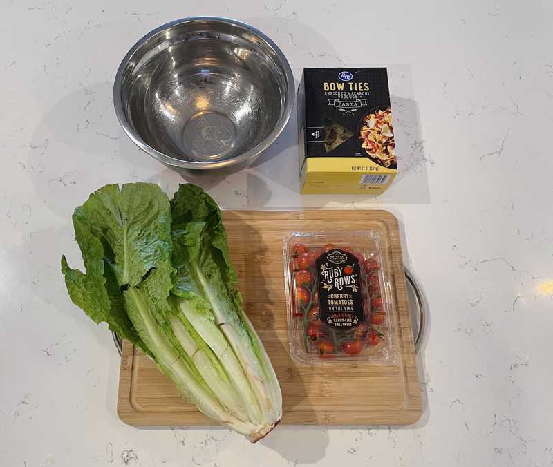 Ingredients for BLT Pasta Salad.