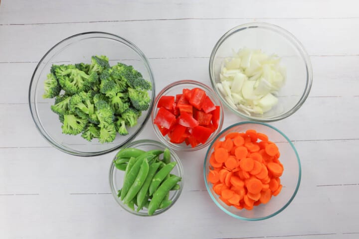 all veggies diced up