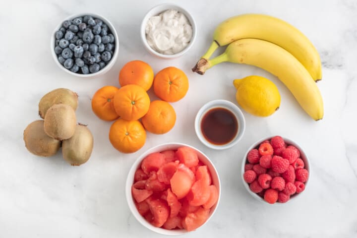 ingredients on a white background