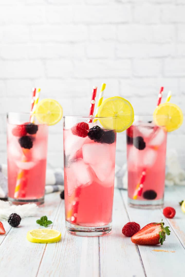 Sparkling Berry Lemonade recipe in a glass