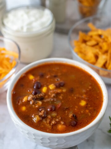 turkey taco soup in a bowl