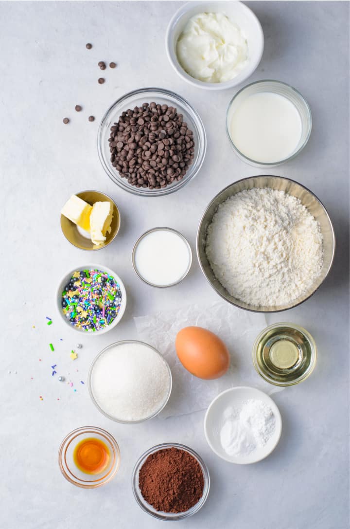 Ingredients for Chocolate Doughnuts 