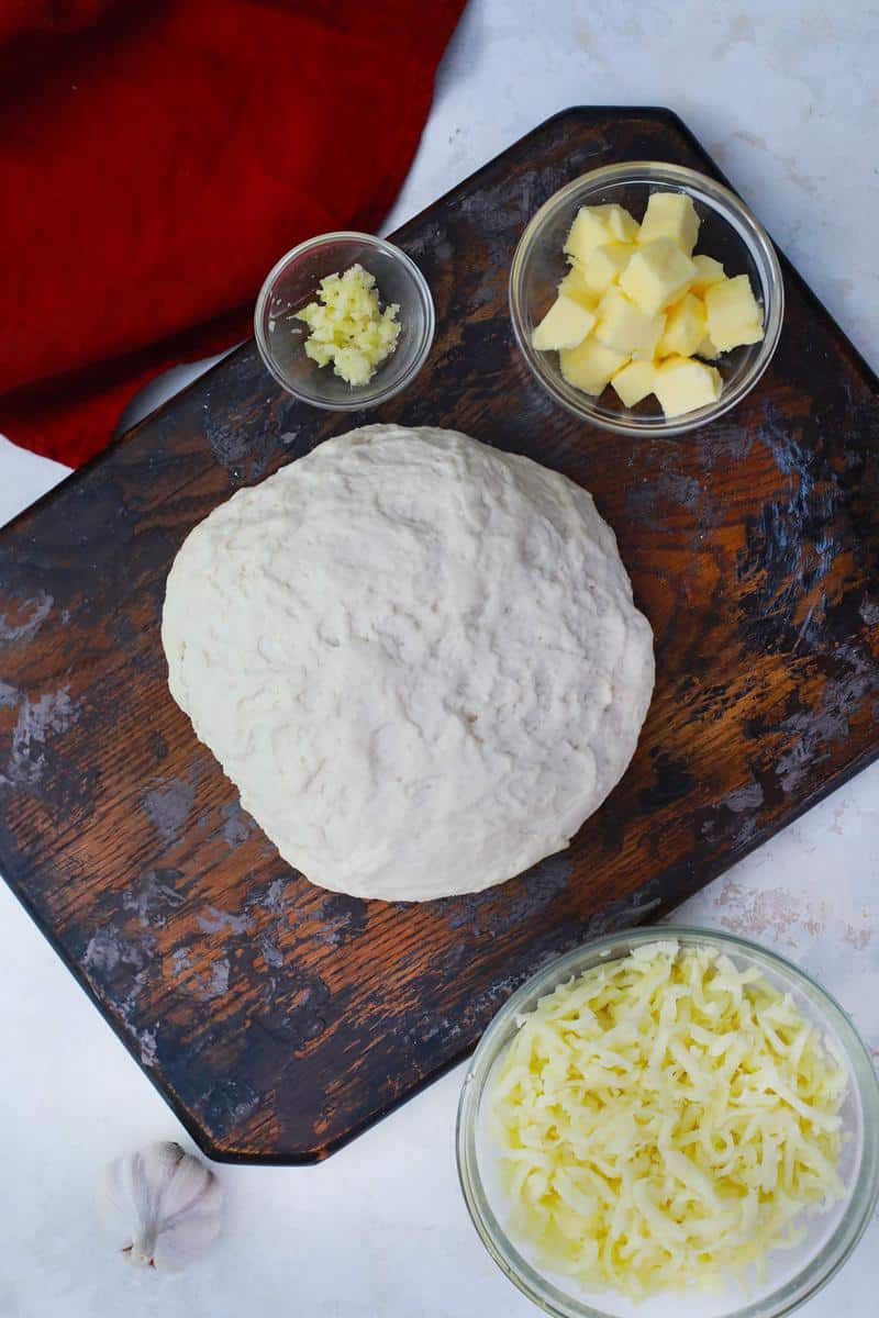 ingredients for garlic flat breadsticks