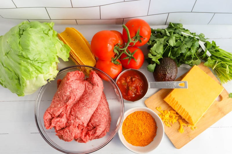 ingredients for ground beef tacos